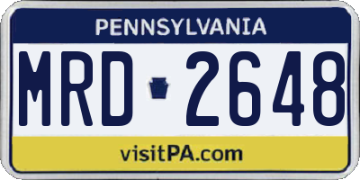 PA license plate MRD2648