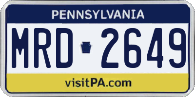 PA license plate MRD2649