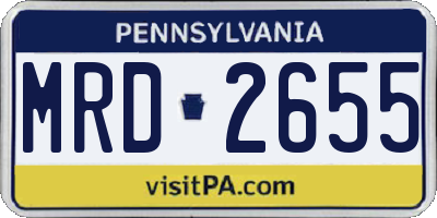 PA license plate MRD2655