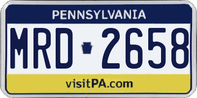 PA license plate MRD2658