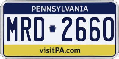 PA license plate MRD2660
