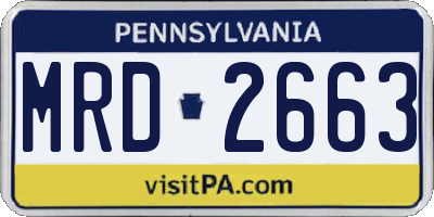 PA license plate MRD2663