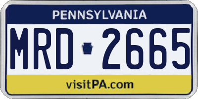 PA license plate MRD2665