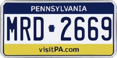 PA license plate MRD2669