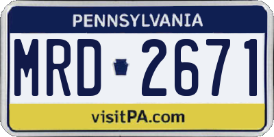 PA license plate MRD2671