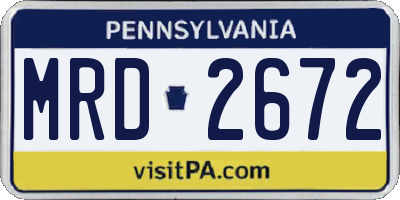 PA license plate MRD2672