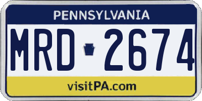 PA license plate MRD2674