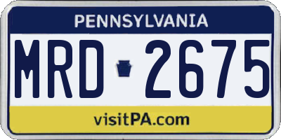 PA license plate MRD2675