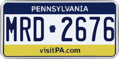 PA license plate MRD2676
