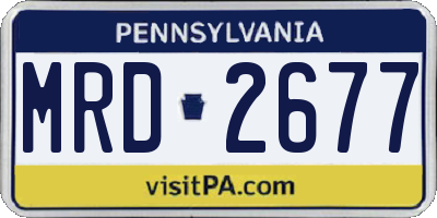 PA license plate MRD2677