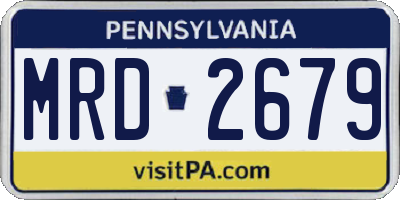 PA license plate MRD2679