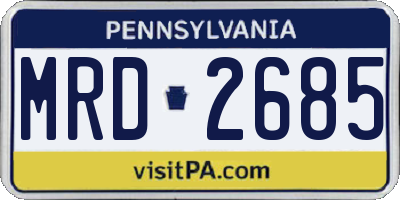 PA license plate MRD2685
