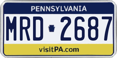 PA license plate MRD2687