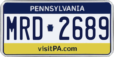 PA license plate MRD2689