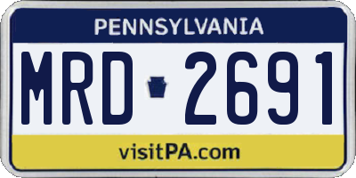 PA license plate MRD2691
