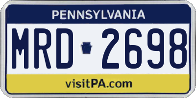 PA license plate MRD2698