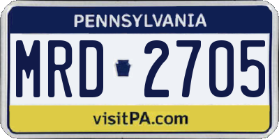 PA license plate MRD2705