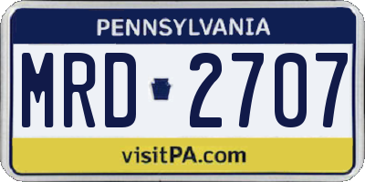 PA license plate MRD2707