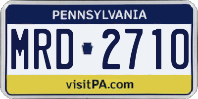 PA license plate MRD2710