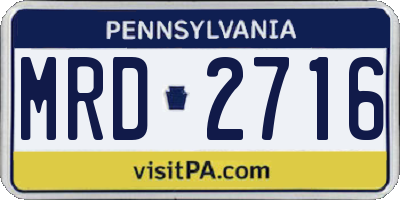PA license plate MRD2716