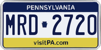 PA license plate MRD2720