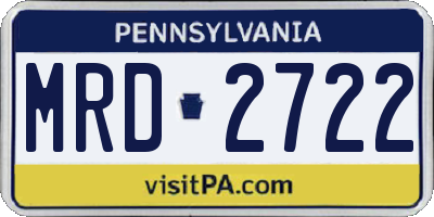 PA license plate MRD2722