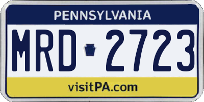 PA license plate MRD2723