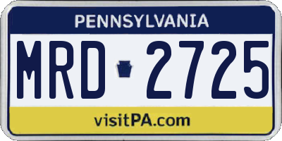 PA license plate MRD2725