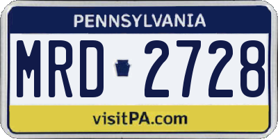 PA license plate MRD2728