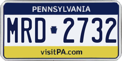 PA license plate MRD2732