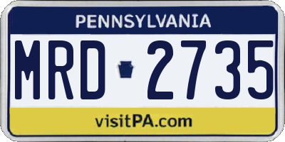PA license plate MRD2735