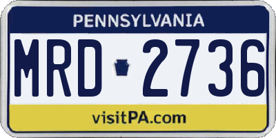 PA license plate MRD2736