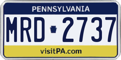 PA license plate MRD2737
