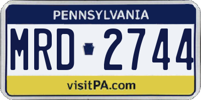 PA license plate MRD2744