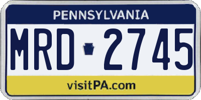 PA license plate MRD2745