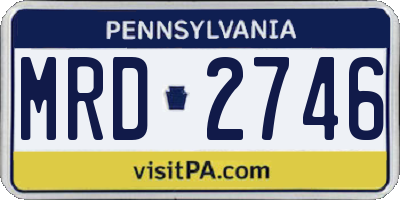 PA license plate MRD2746