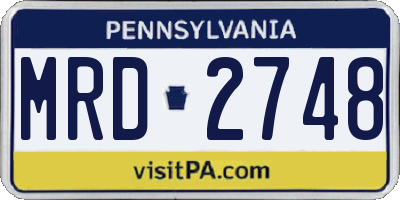 PA license plate MRD2748