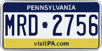 PA license plate MRD2756