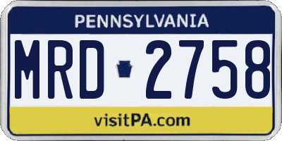 PA license plate MRD2758