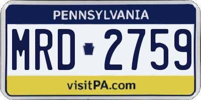PA license plate MRD2759
