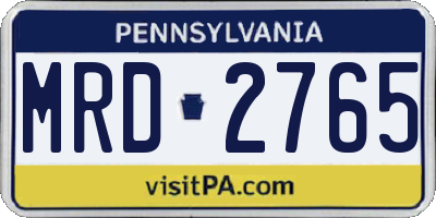 PA license plate MRD2765