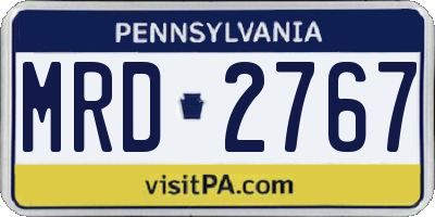 PA license plate MRD2767