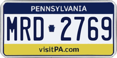 PA license plate MRD2769
