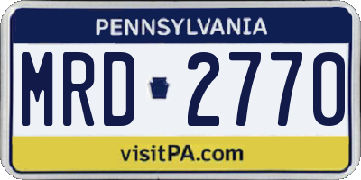 PA license plate MRD2770