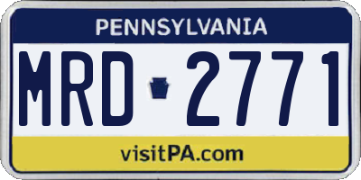 PA license plate MRD2771