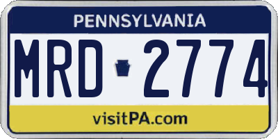 PA license plate MRD2774
