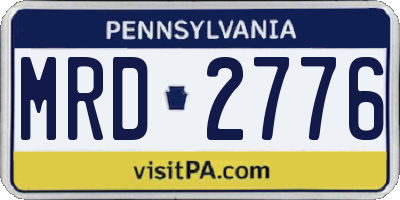 PA license plate MRD2776