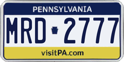 PA license plate MRD2777