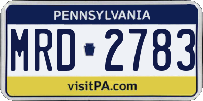 PA license plate MRD2783