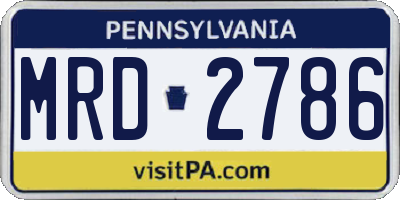 PA license plate MRD2786